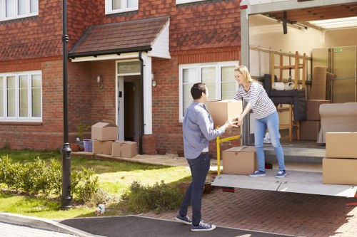 Prepared furniture packed for storage in Leamouth