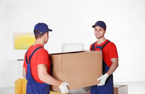 Secure household storage facility in Leamouth with organized boxes and furniture