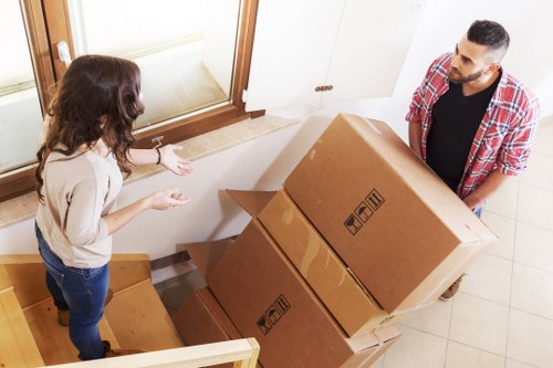 Organised boxes and belongings for student storage in Leamouth