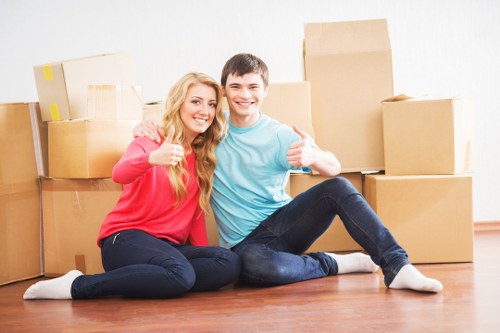 Household items prepared for a local move in Leamouth